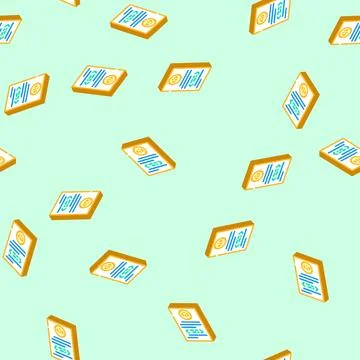 Software documentation isometric icon seamless pattern イラスト素材