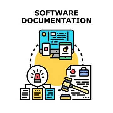 Software documentation processing business development legal concept イラスト素材