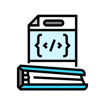 Software documentation technical writer color icon vector illustration Stock Illustration