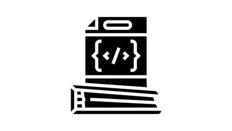 Software documentation technical writer glyph icon animation Stock Footage 326152614