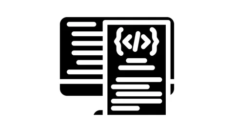 Software documentation technical writer glyph icon animation Stock Footage 326741299