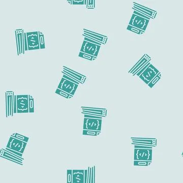 Software documentation technical writer glyph seamless pattern Illustrazione stock