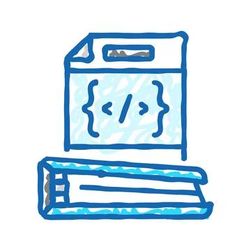 Software documentation technical writer icon doodle illustration Illustrazione stock
