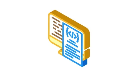 Software documentation technical writer isometric icon animation Stock Footage 327287219