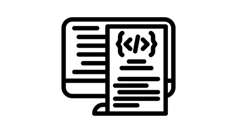 Software documentation technical writer line icon animation Stock Footage 326757586