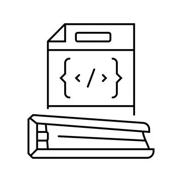 Software documentation technical writer line icon vector illustration Stock Illustration