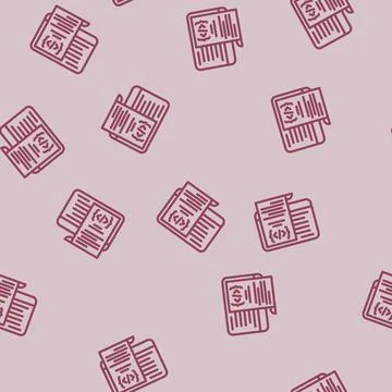 Software documentation technical writer line vector seamless pattern Stock Illustration