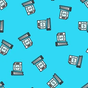 Software documentation technical writer vector seamless pattern Stock Illustration