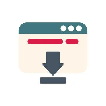 Software downloading with progress bar on web browser window Illustrazione stock