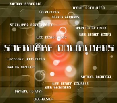 Software Downloads Means Programming Softwares And Transfer イラスト素材