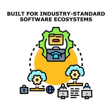 Software ecosystem solution for industry standard integration Stock Illustration