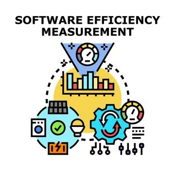 Software efficiency measurement measuring performance development Stock Illustration