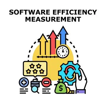 Software efficiency measurement measuring performance improvement concept Stock Illustration
