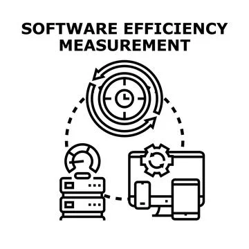Software efficiency measurement optimizing application performance metrics Illustrazione stock