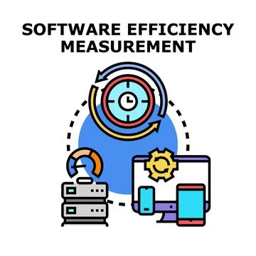 Software efficiency measurement optimizing application performance metrics Stock Illustration
