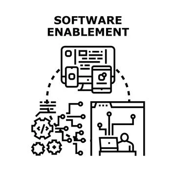 Software enablement concept developing modern technology applications Stock-Illustration