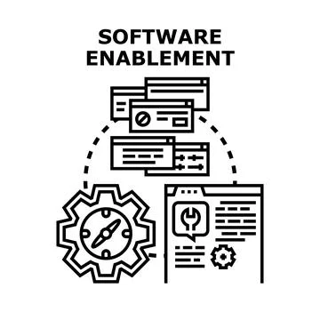 Software enablement concept guiding digital business solutions Stock Illustration