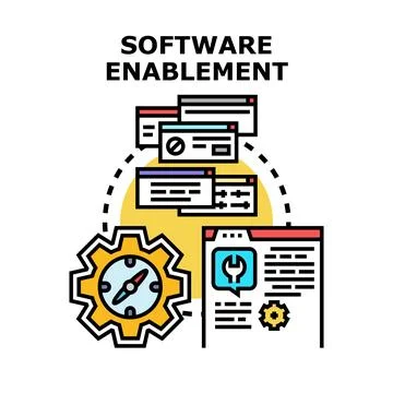 Software enablement concept guiding digital business solutions Illustrazione stock