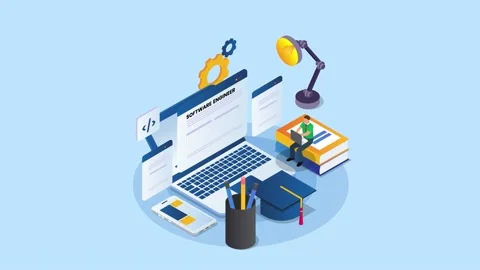 Software engineer 3d animation in 4K UHD 3840x2160 Stock Footage 231093002