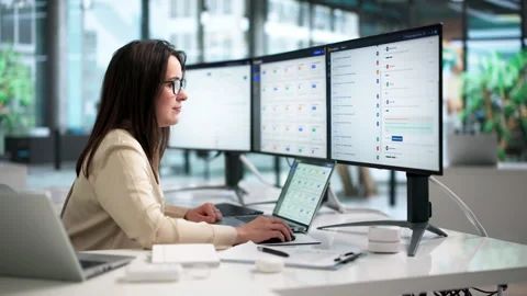 Software Engineer Analyzes AI-powered Knowledge Base On Laptop Stock Footage 339175861