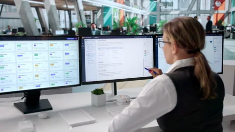 Software Engineer Analyzes AI-powered Knowledge Base Stock Footage 343879501
