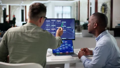 Software Engineer And Programmer Collaborate Stock Footage 346927451