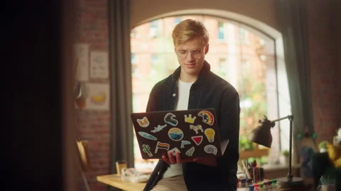 Software Engineer Coding On Laptop Stock Footage 195105757