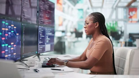 Software Engineer Coding Secure Data Video stock 338172574