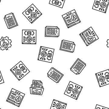 Software engineer computer code seamless pattern vector 스톡 일러스트