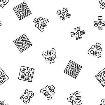 Software engineer computer code seamless pattern vector 스톡 일러스트