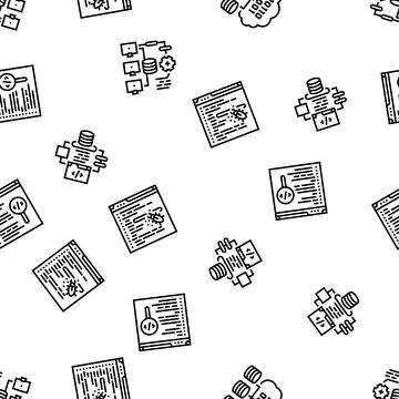 Software engineer computer code seamless pattern vector Stock Illustration