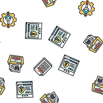 Software engineer computer code seamless pattern vector Stock Illustration