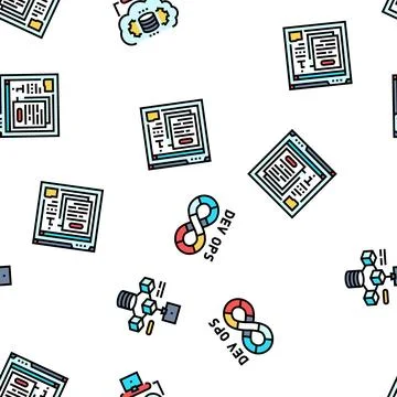 Software engineer computer code seamless pattern vector Stock Illustration