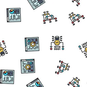 Software engineer computer code seamless pattern vector Stock Illustration