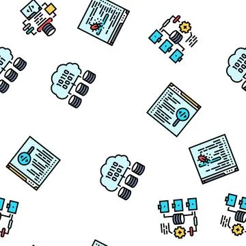 Software engineer computer code seamless pattern vector Stock Illustration