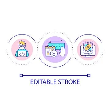 Software engineer courses loop concept icon Stockillustratie