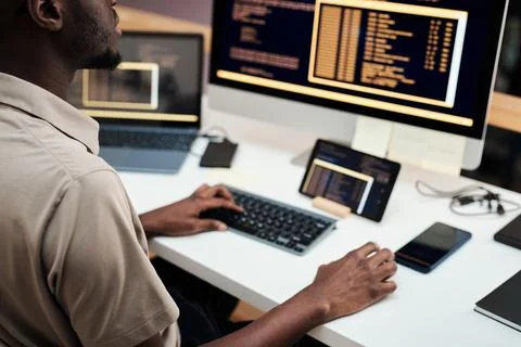 Software Engineer Deploying Software 스톡 사진