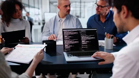 Software Engineer Developer Using Laptop Computer Stock Footage 291310115