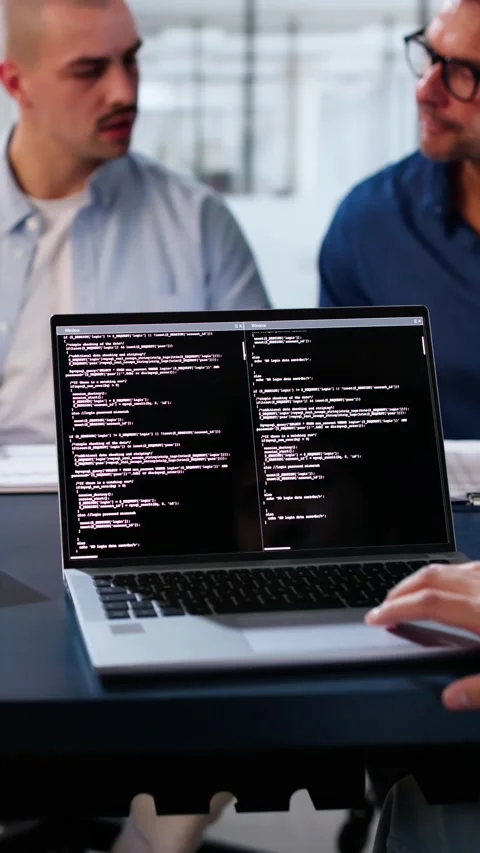 Software Engineer Developer Using Laptop Computer Stock Footage 293116046