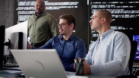 Software Engineer Developers Using Computers Stock Footage 300664732
