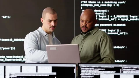 Software Engineer Developers Using Computers Stock Footage 301354801