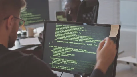 Software Engineer Developing New Program on PC Stock Footage 224052106