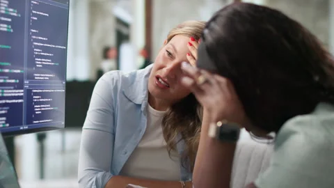 Software Engineer Feeling Tired And Stressed While Working Stock Footage 347899346