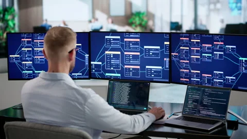 Software Engineer Focused On Rapid App Development Stock Footage 346923705
