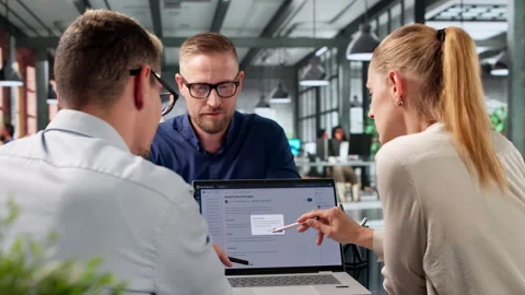 Software Engineer Guides Diverse Team Stock Footage 337628730