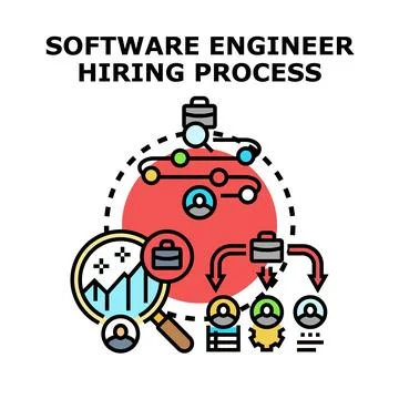 Software engineer hiring process concept vector icon Illustrazione stock