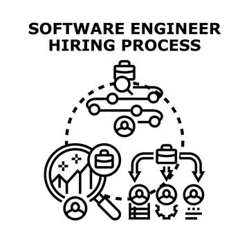 Software engineer hiring process concept vector icon Stock Illustration