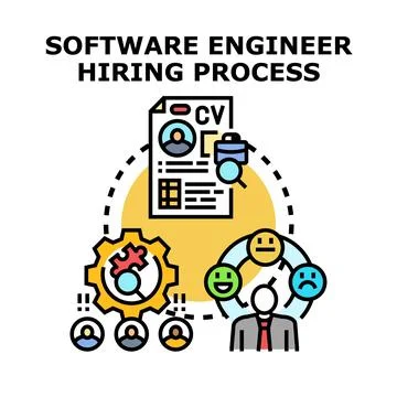Software engineer hiring process finding new talent 库存插图