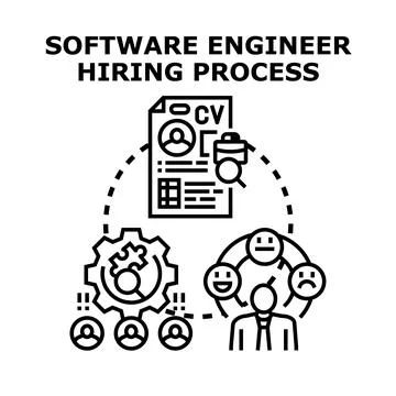 Software engineer hiring process finding new talent Stock Illustration