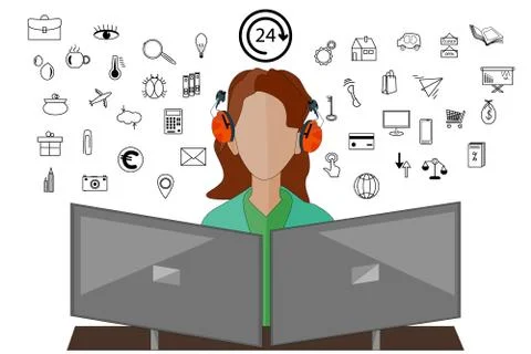 Software engineer isolated on white background. Stock Illustration